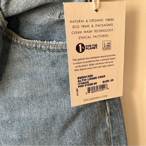 Anthropologie Etica Altin Loose Crop Ithaca Distressed Ripped Jeans Size 29 NWT - Picture 6 of 15